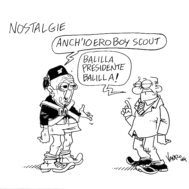 RENZI BOY SCOUT. Le vignette di Vauro, Servizio Pubblico 02.10.2014 [Fotogallery]